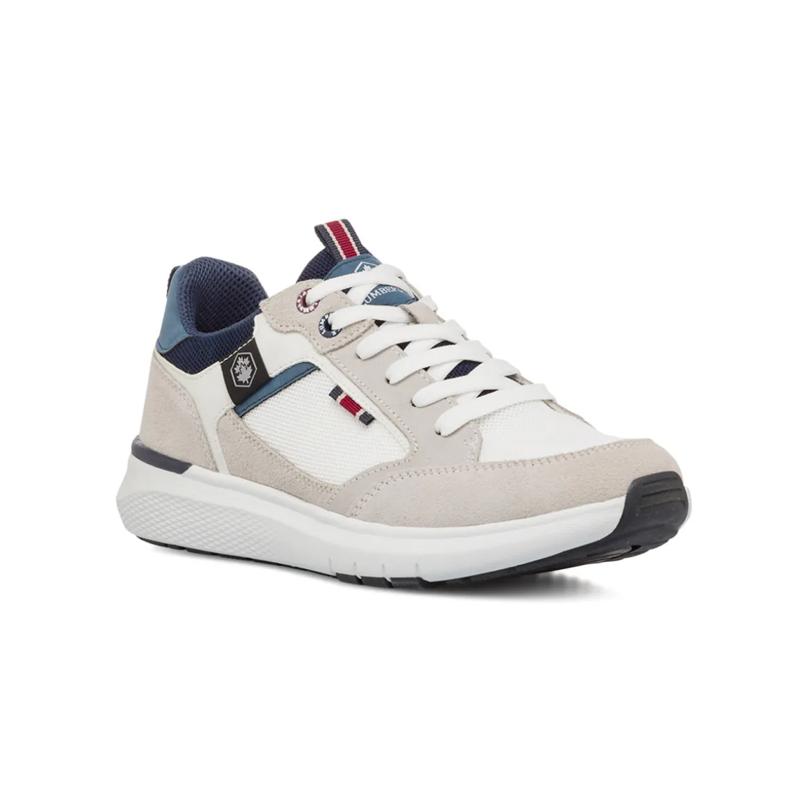 Sneakers bianche e beige da Uomo con inserti effetto scamosciato Lumberjack