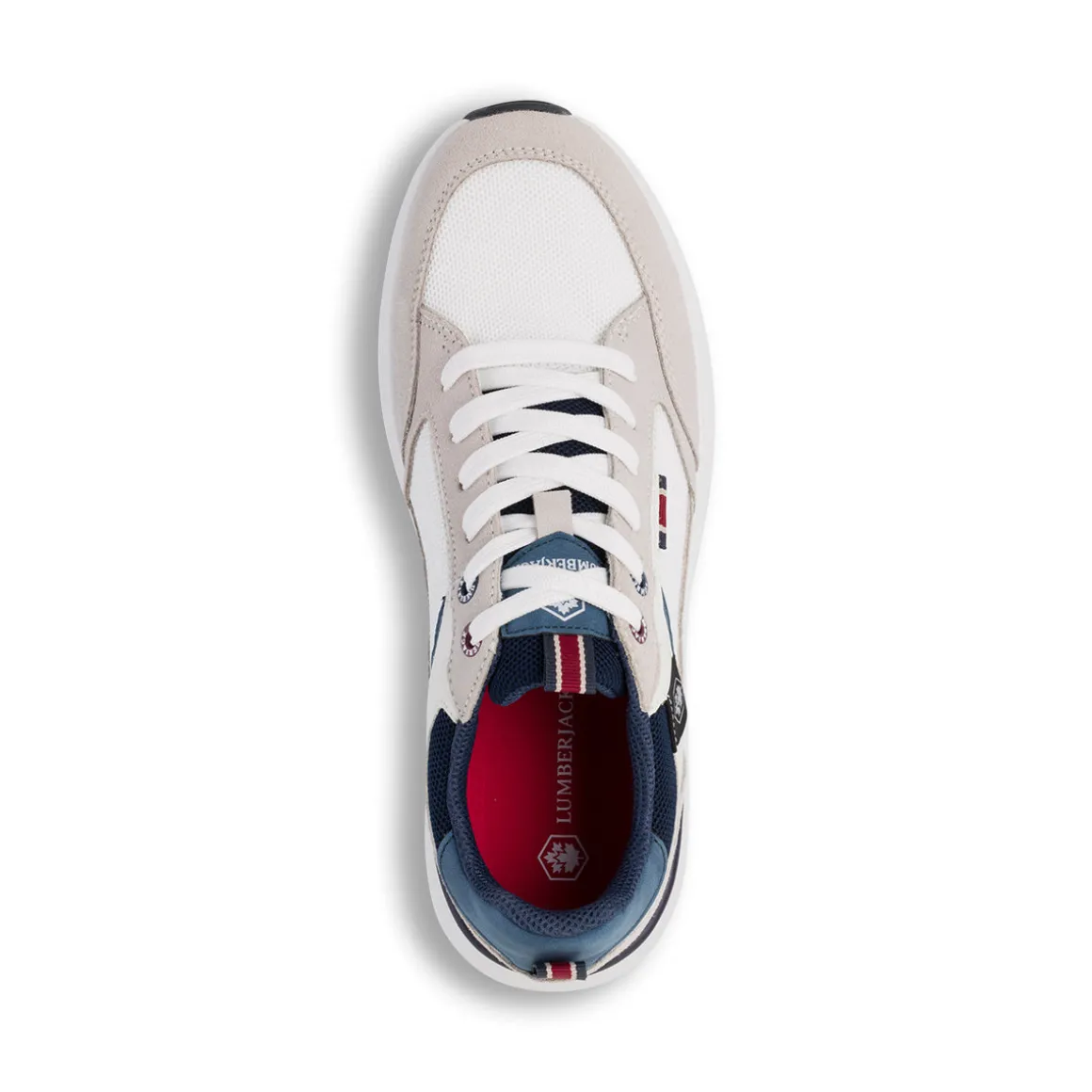 Sneakers bianche e beige da Uomo con inserti effetto scamosciato Lumberjack