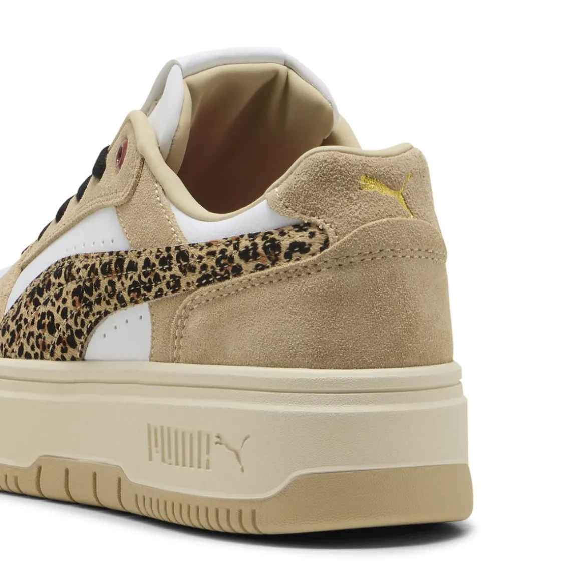 Sneakers bianche e beige da Donna con stampa leopardata Puma Rebound