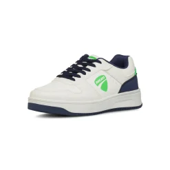 Sneakers bianche e blu da ragazzo con logo e dettagli verdi Ducati