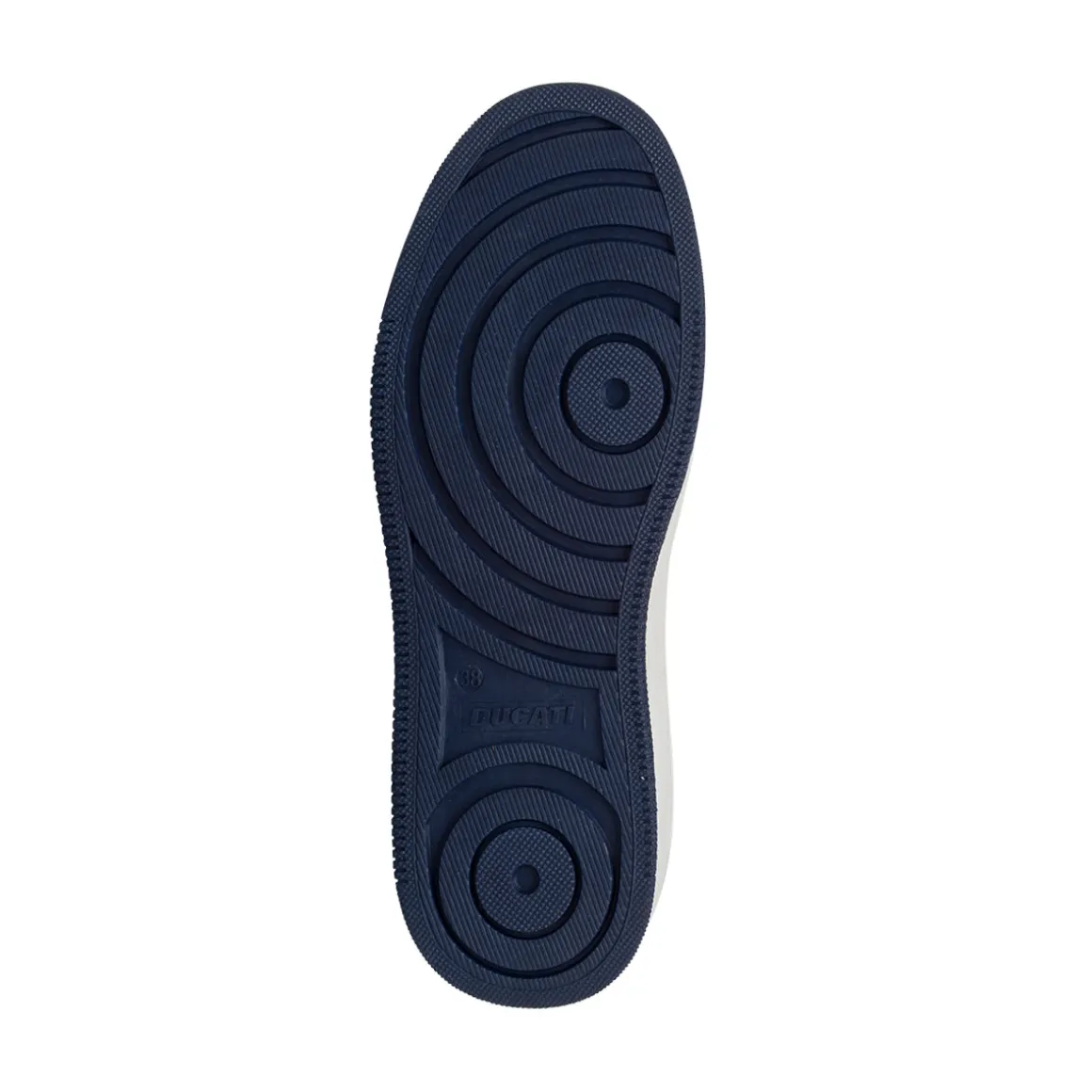 Sneakers bianche e blu da ragazzo con logo e dettagli verdi Ducati