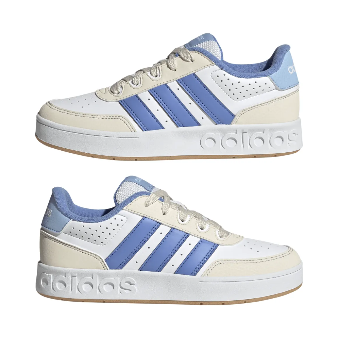 Sneakers bianche e blu da Ragazzo adidas BREAKBASE J