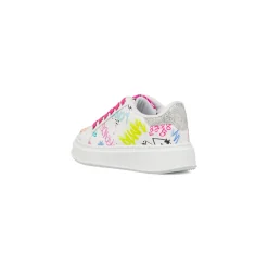 Sneakers bianche e colorate da Ragazza con lacci rosa Dieci Baci