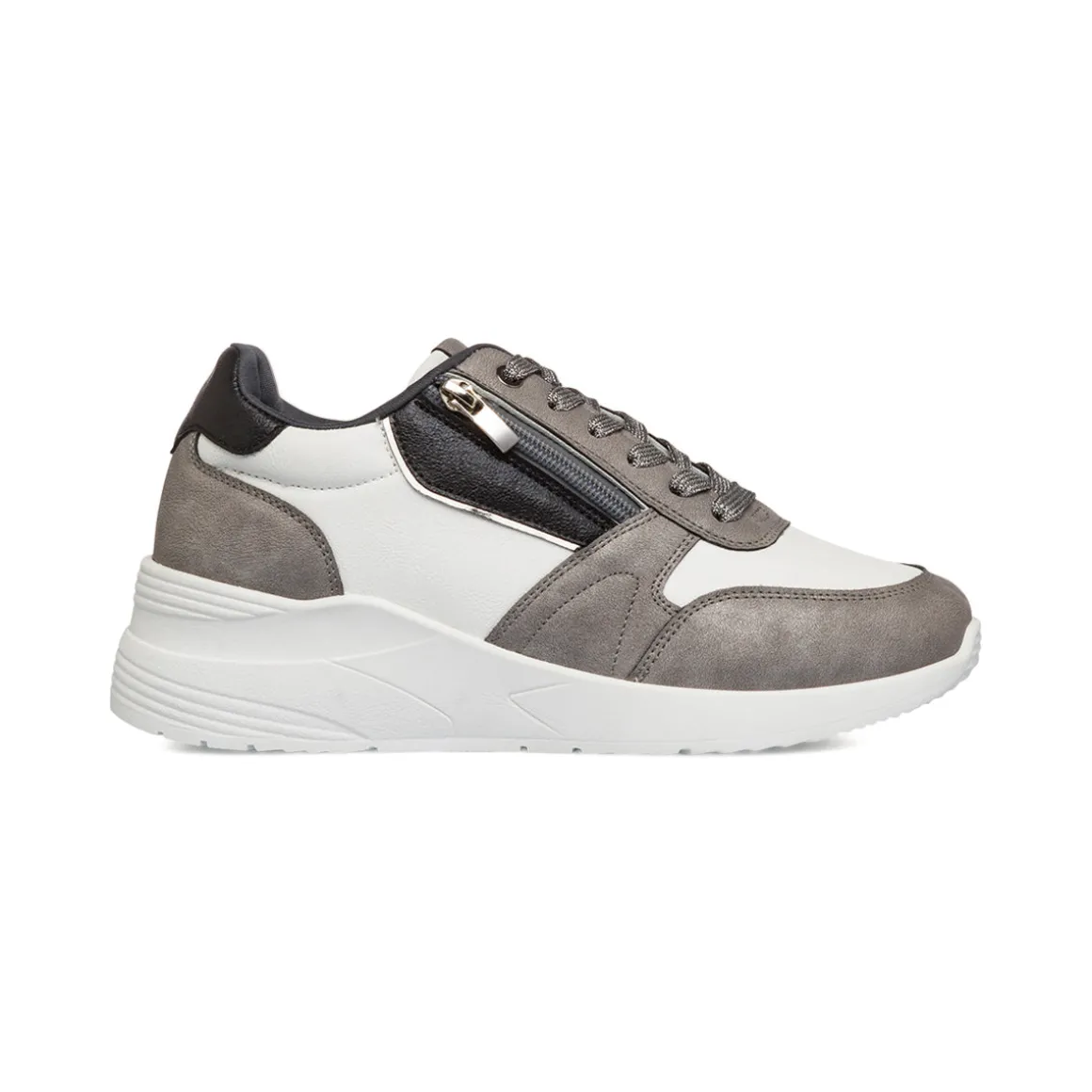 Sneakers bianche e grigie da Donna con zip Lora Ferres