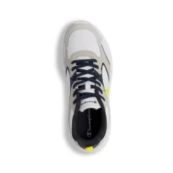 Sneakers bianche e grigio chiaro da ragazzo con dettagli gialli Champion Count B GS
