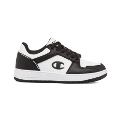 Sneakers bianche e nere da ragazzo con logo Champion RD18 2.0 low
