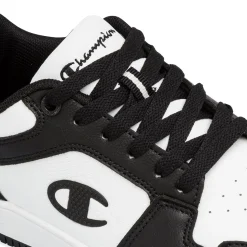 Sneakers bianche e nere da ragazzo con logo Champion RD18 2.0 low