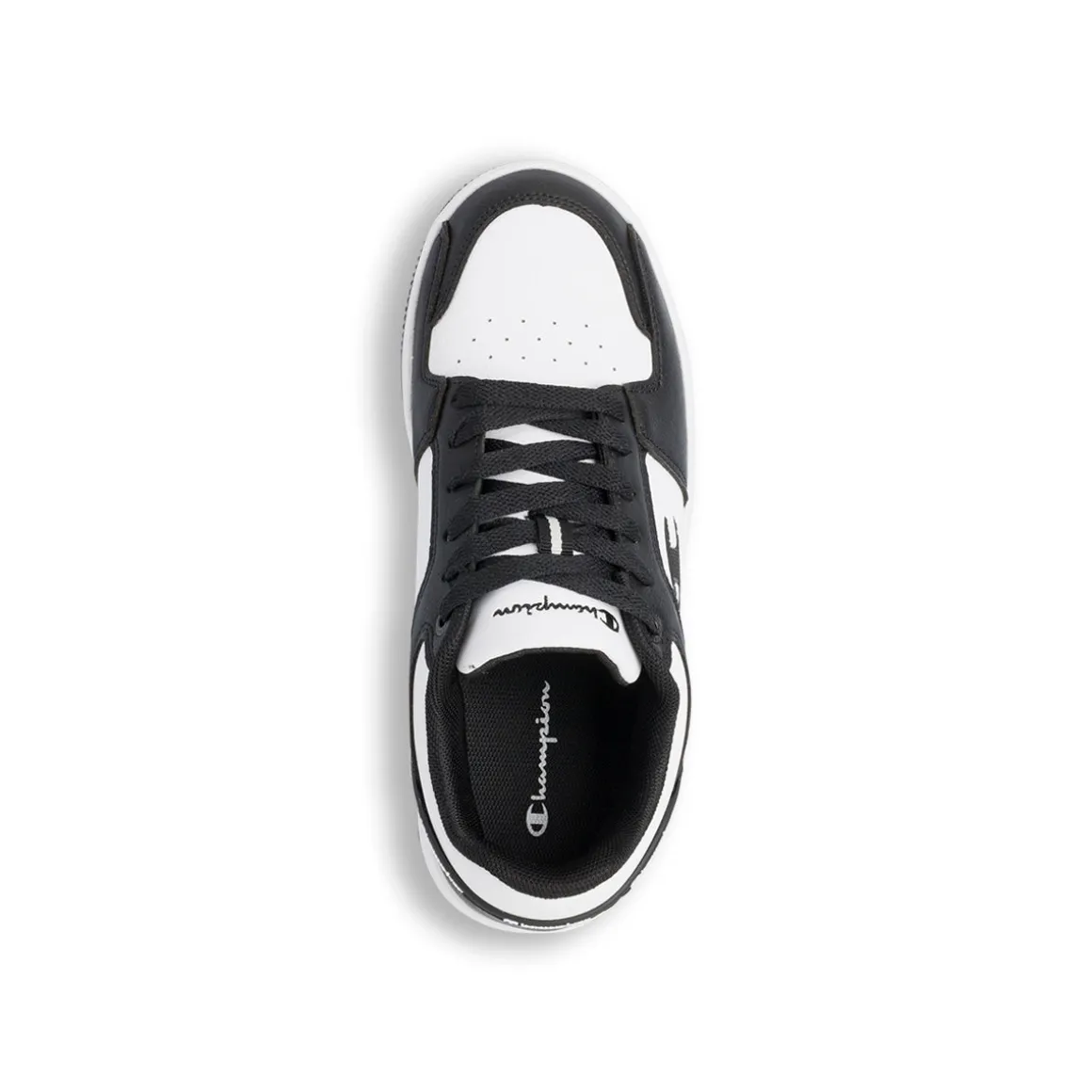Sneakers bianche e nere da ragazzo con logo Champion RD18 2.0 low