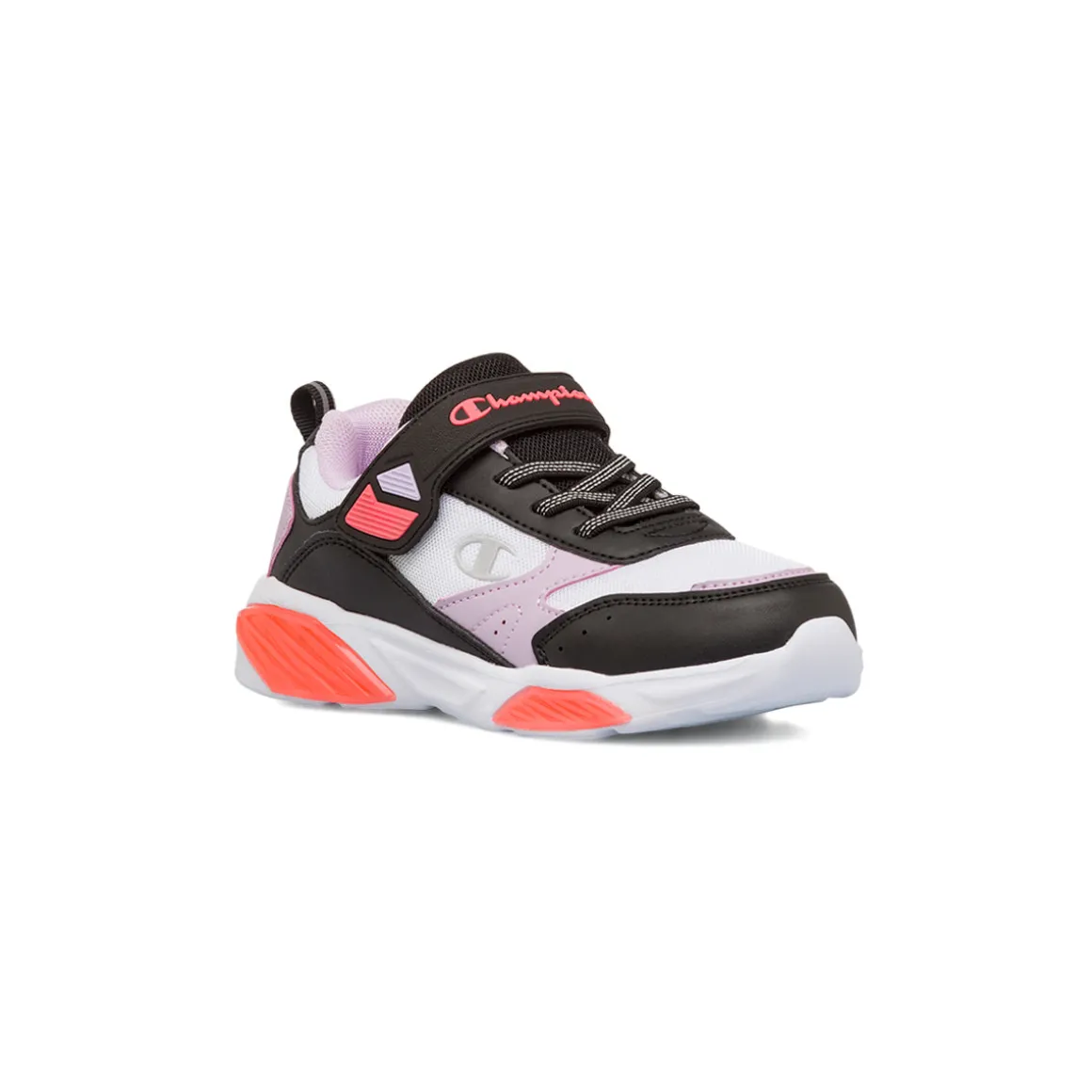 Sneakers bianche e nere da Ragazza con luci nella suola Champion Wave