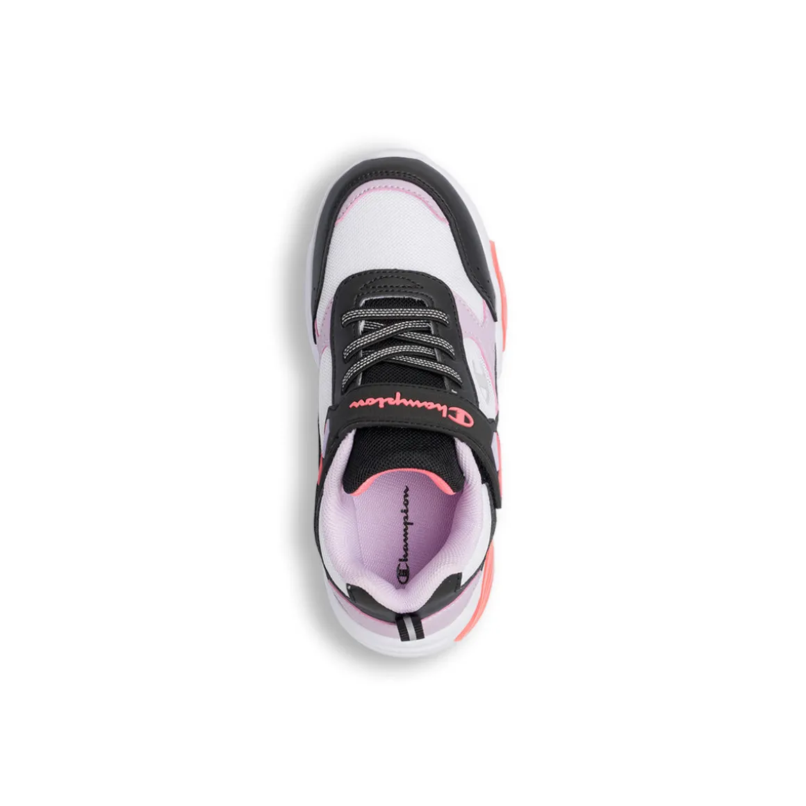 Sneakers bianche e nere da Ragazza con luci nella suola Champion Wave