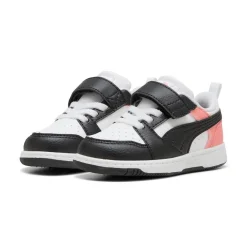 Sneakers bianche e nere Primi passi bambina con strappo Puma Rebound