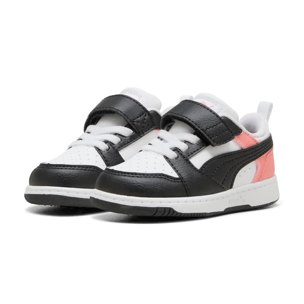Sneakers bianche e nere Primi passi bambina con strappo Puma Rebound