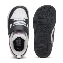 Sneakers bianche e nere Primi passi bambina con strappo Puma Rebound