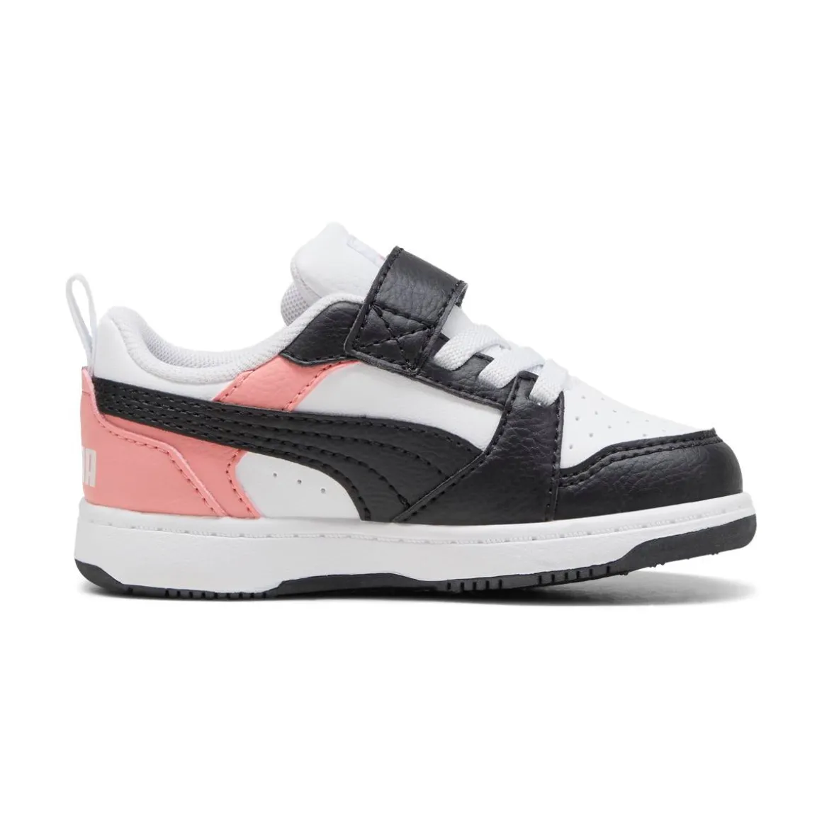 Sneakers bianche e nere Primi passi bambina con strappo Puma Rebound