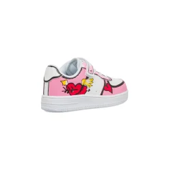 Sneakers bianche e rosa con stampa da bambina 10 Baci