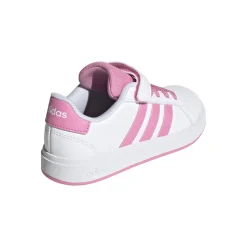 Sneakers bianche e rosa da Bambina con strappo adidas Grand Court 2.0