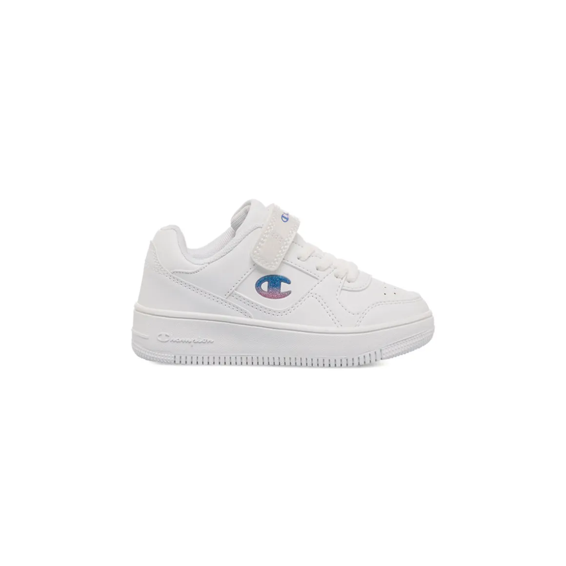 Sneakers bianche primi passi da bambina con logo glitterato Champion Rebound Low G Td
