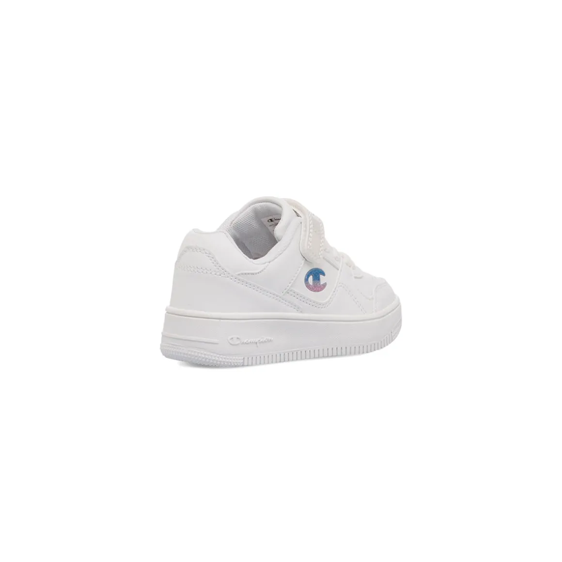 Sneakers bianche primi passi da bambina con logo glitterato Champion Rebound Low G Td