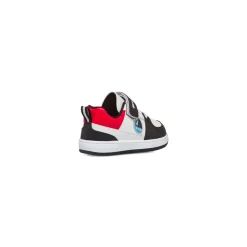 Sneakers bianche primi passi con dettagli neri e rossi Birilli&Monelli