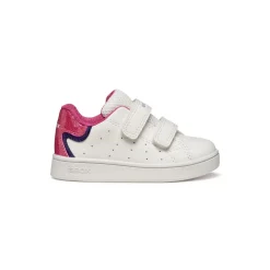 Sneakers bianche traspiranti da Bambina con dettaglio glitter Geox