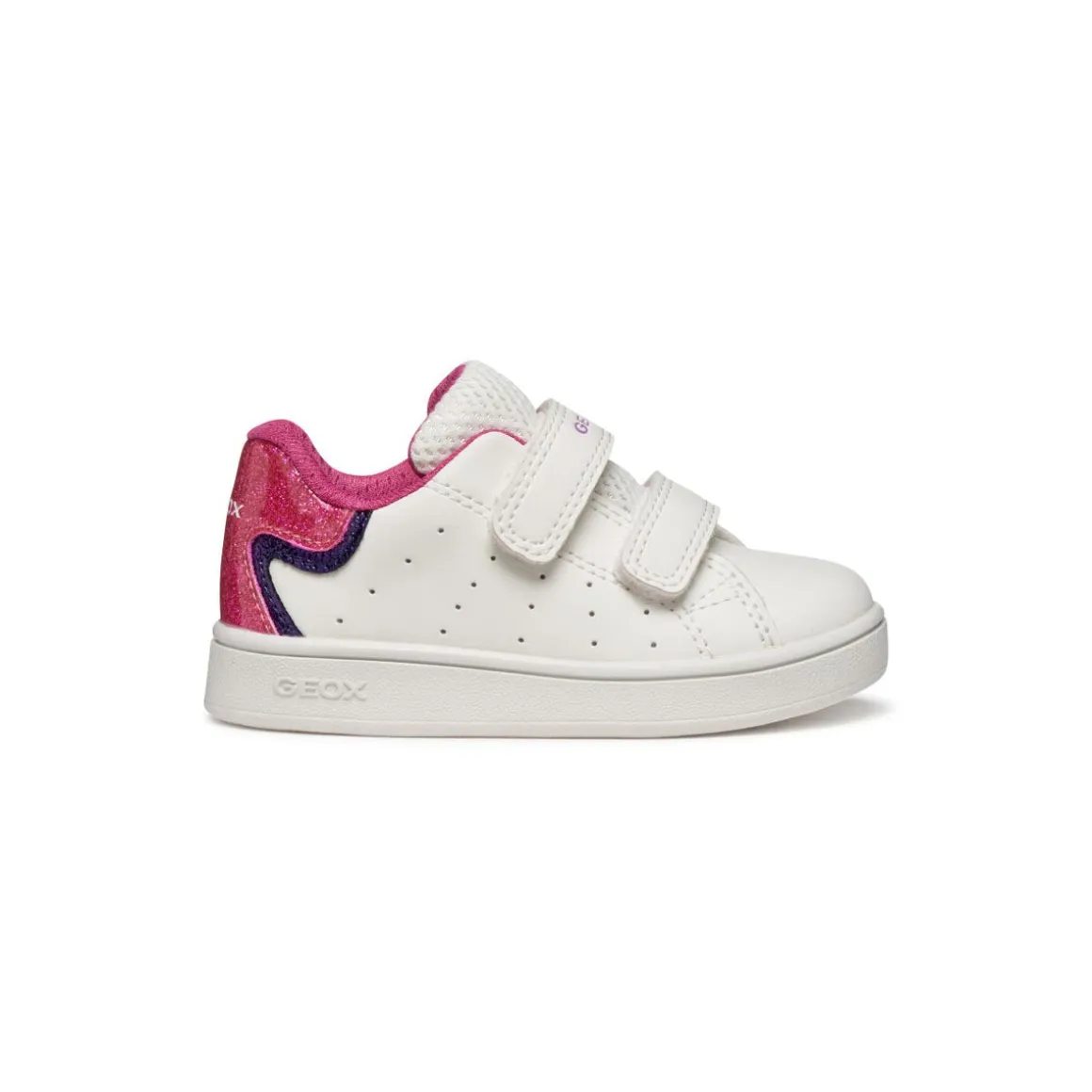 Sneakers bianche traspiranti da Bambina con dettaglio glitter Geox