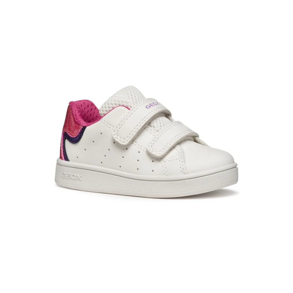 Sneakers bianche traspiranti da Bambina con dettaglio glitter Geox