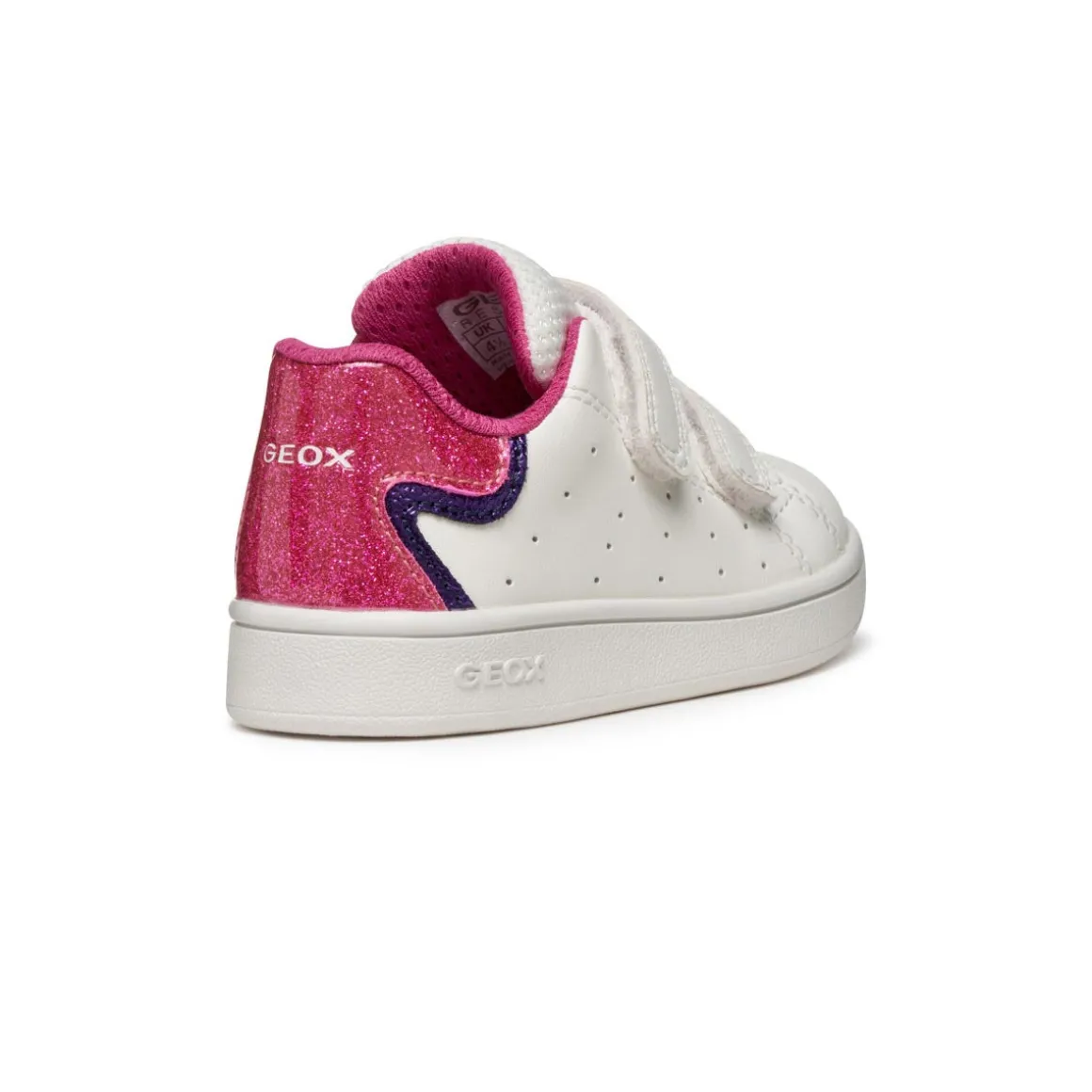 Sneakers bianche traspiranti da Bambina con dettaglio glitter Geox