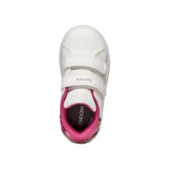 Sneakers bianche traspiranti da Bambina con dettaglio glitter Geox