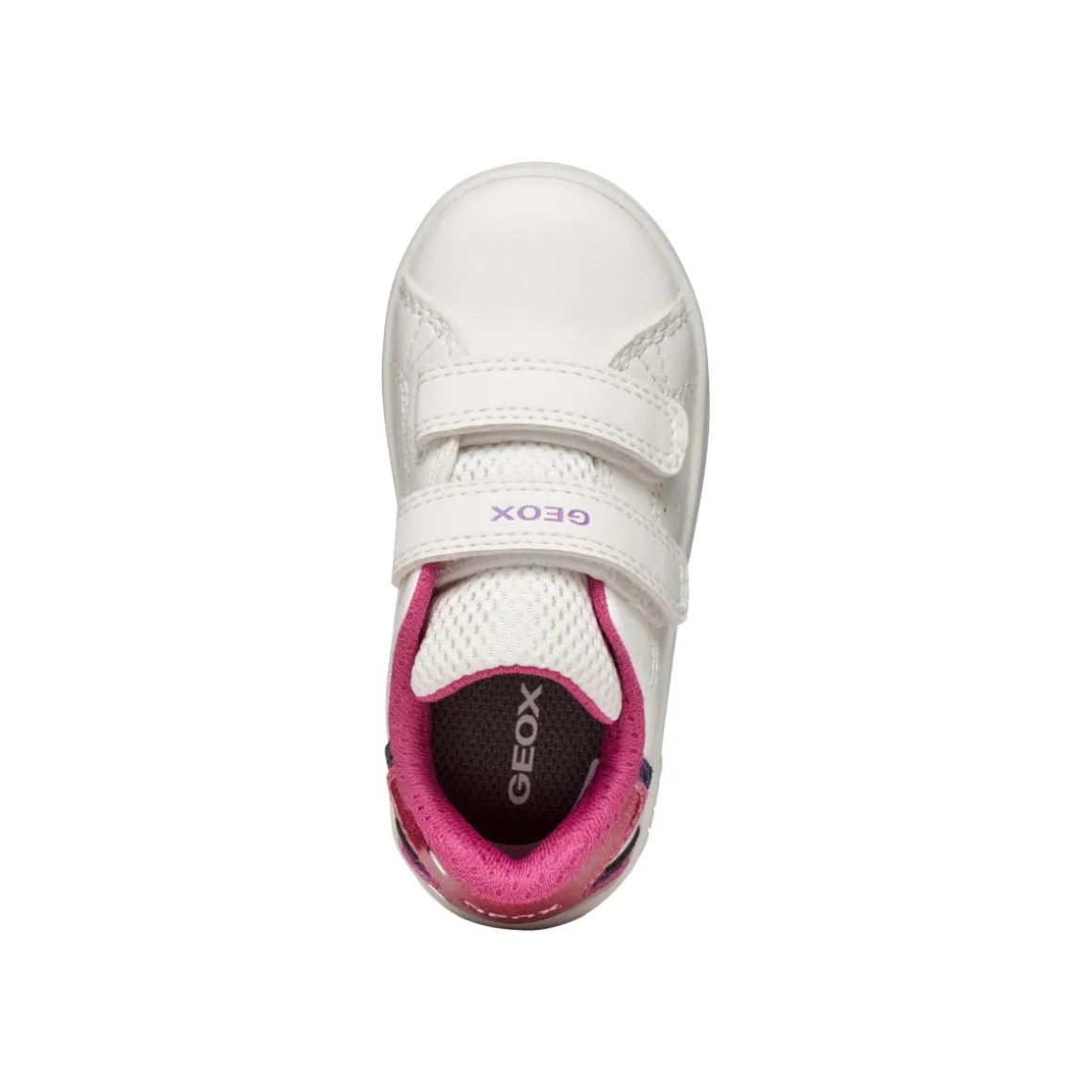 Sneakers bianche traspiranti da Bambina con dettaglio glitter Geox