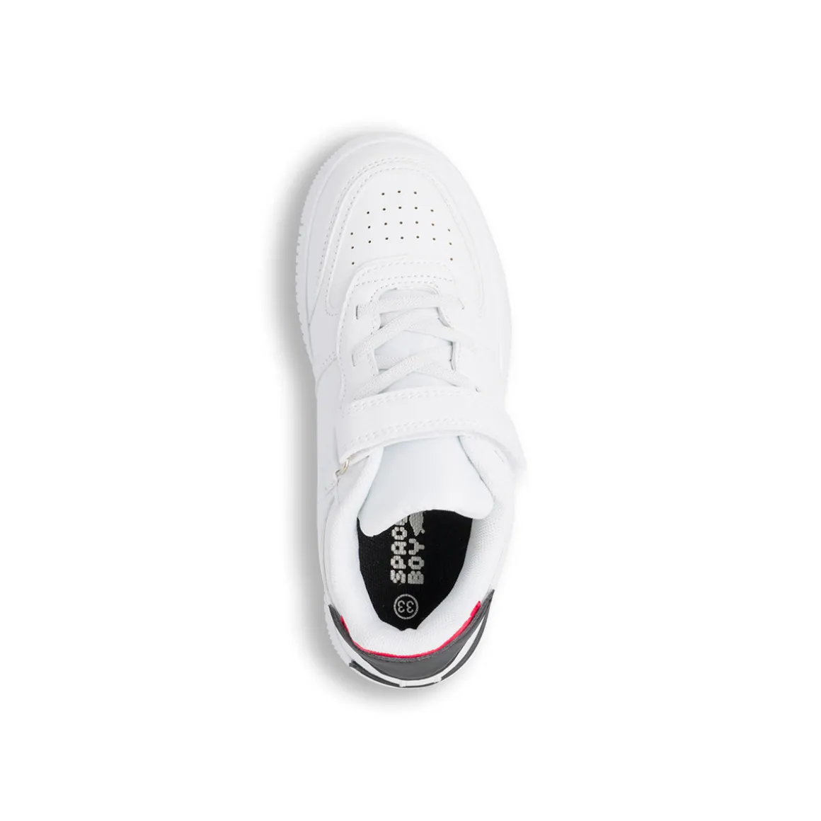 Sneakers bianco da ragazzo Space Boy con dettagli nero e rosso