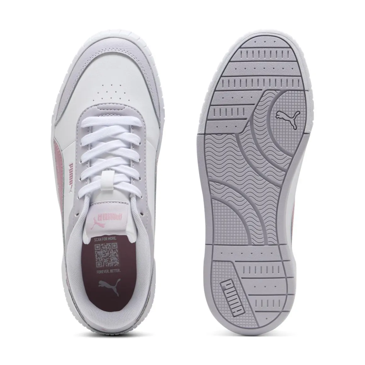 Sneakers bicolore bianche e lilla da Donna Puma Carina Mia