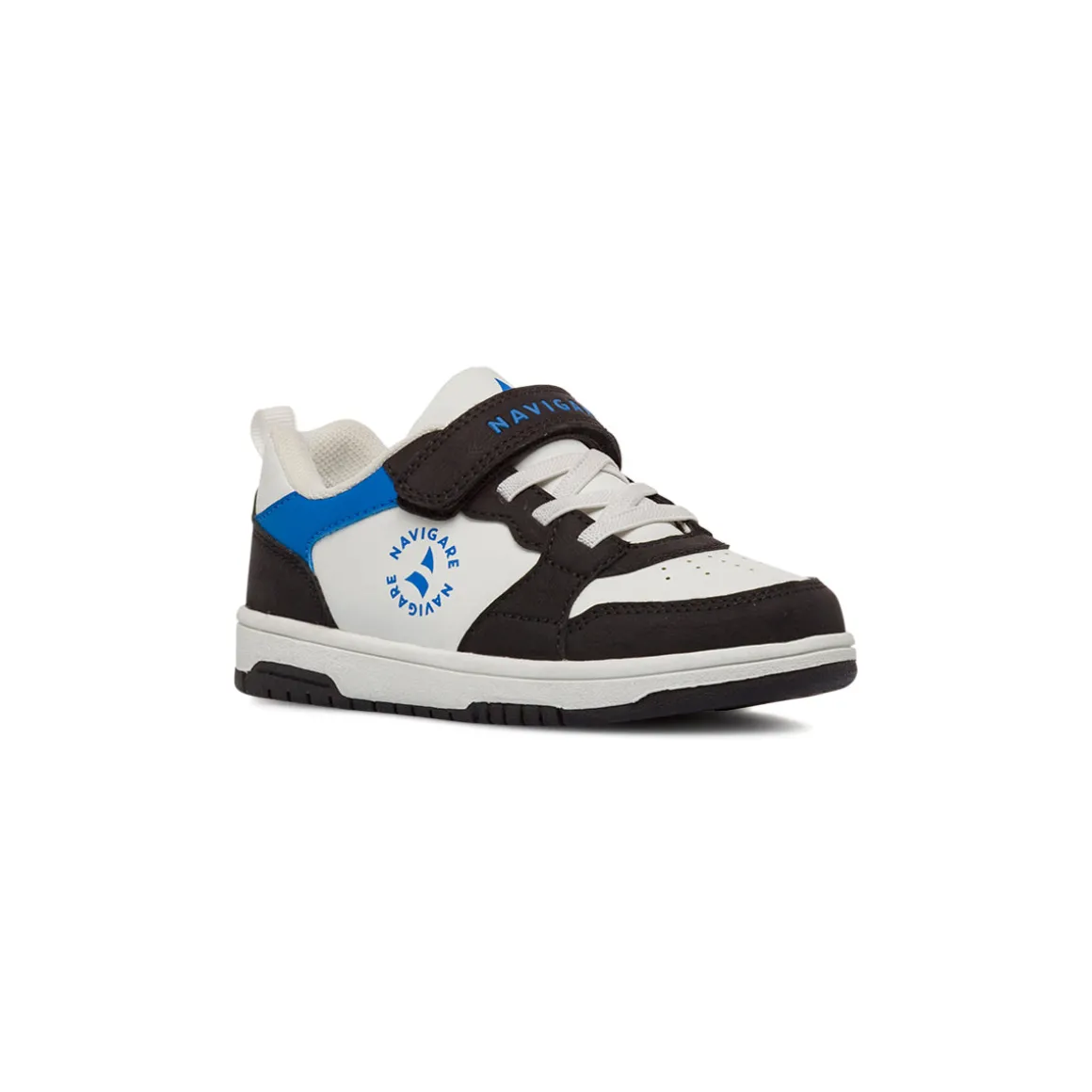 Sneakers bicolore bianco e nero da Bambino con strappo Navigare