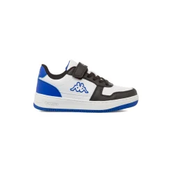 Sneakers bicolore bianco e nero con dettagli blu da Ragazzo Kappa