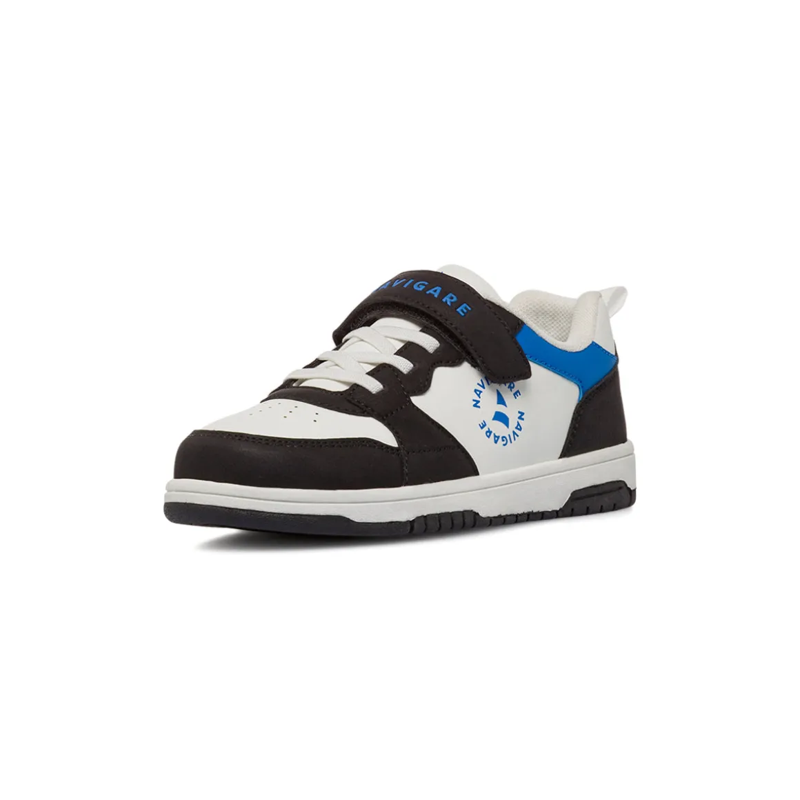Sneakers bicolore bianco e nero da Ragazzo con strappo Navigare