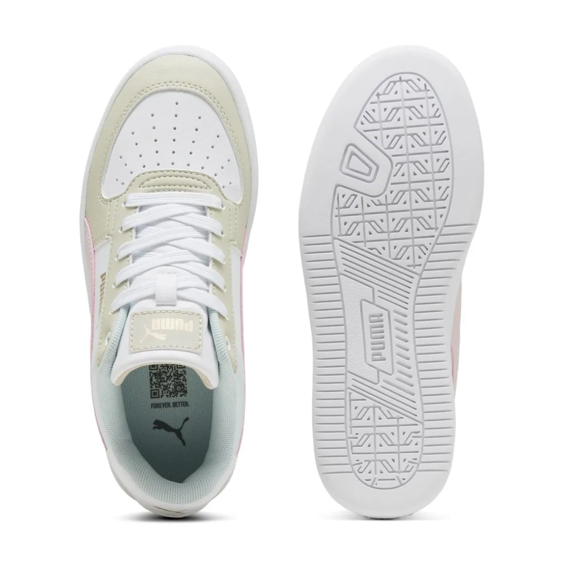 Sneakers bicolore bianco e beige da Ragazza Puma Caven 2.0