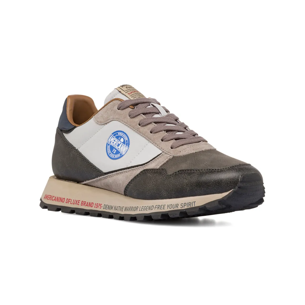 Sneakers bicolore grigio e bianco da Uomo Americanino