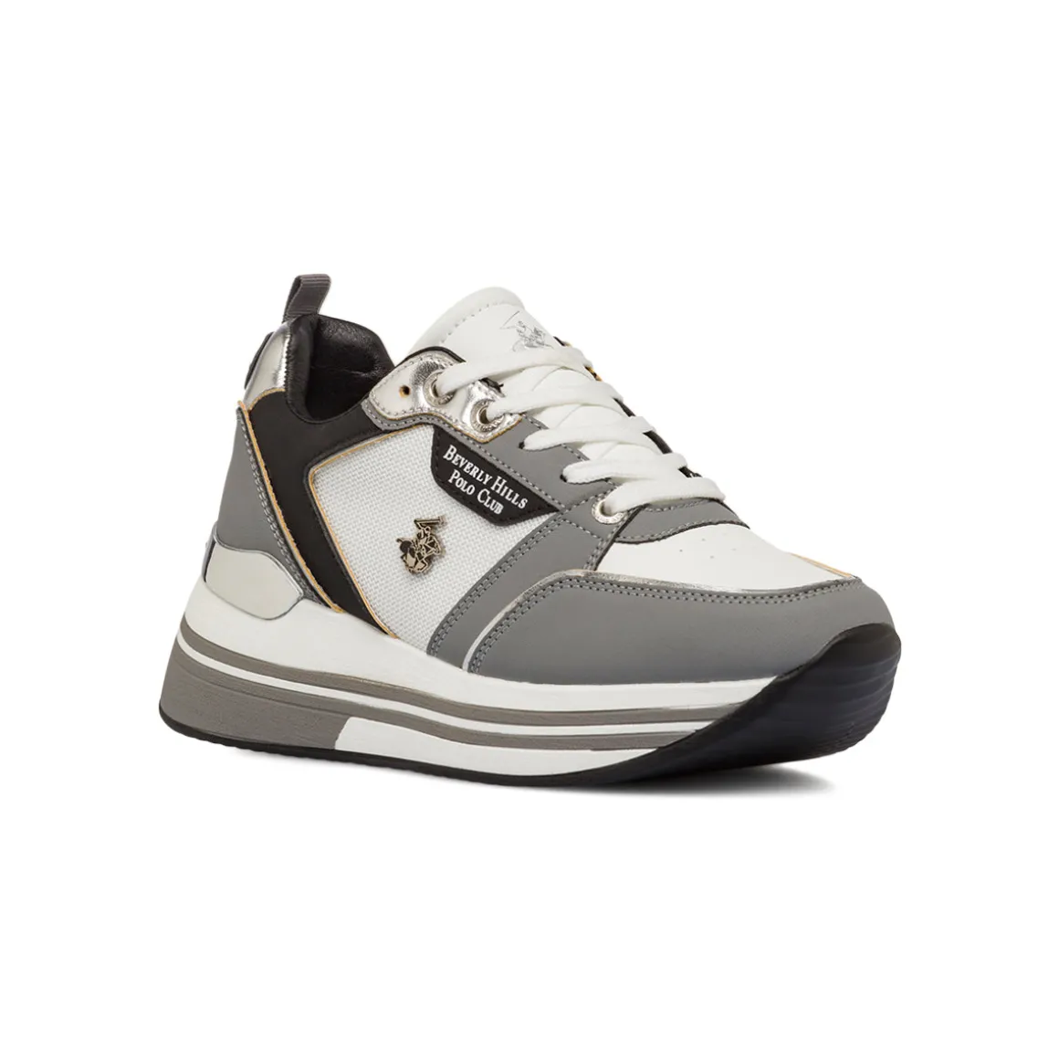 Sneakers bicolore grigio e bianco da Donna Beverly Hills