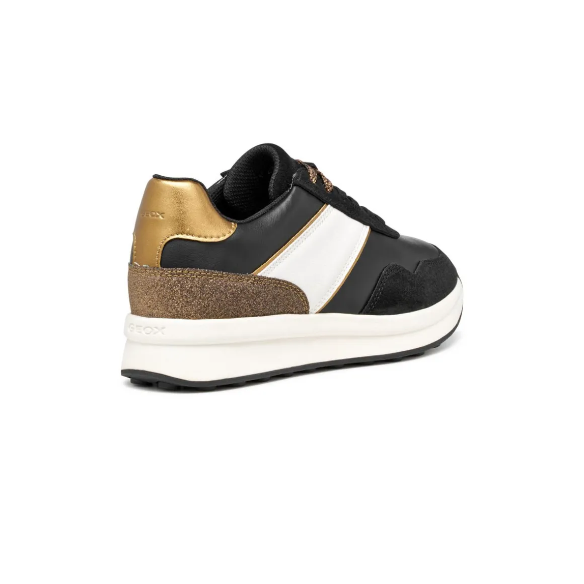 Sneakers bicolore nere e bianche da Donna con suola traspirante Geox