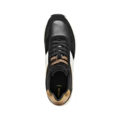 Sneakers bicolore nere e bianche da Donna con suola traspirante Geox