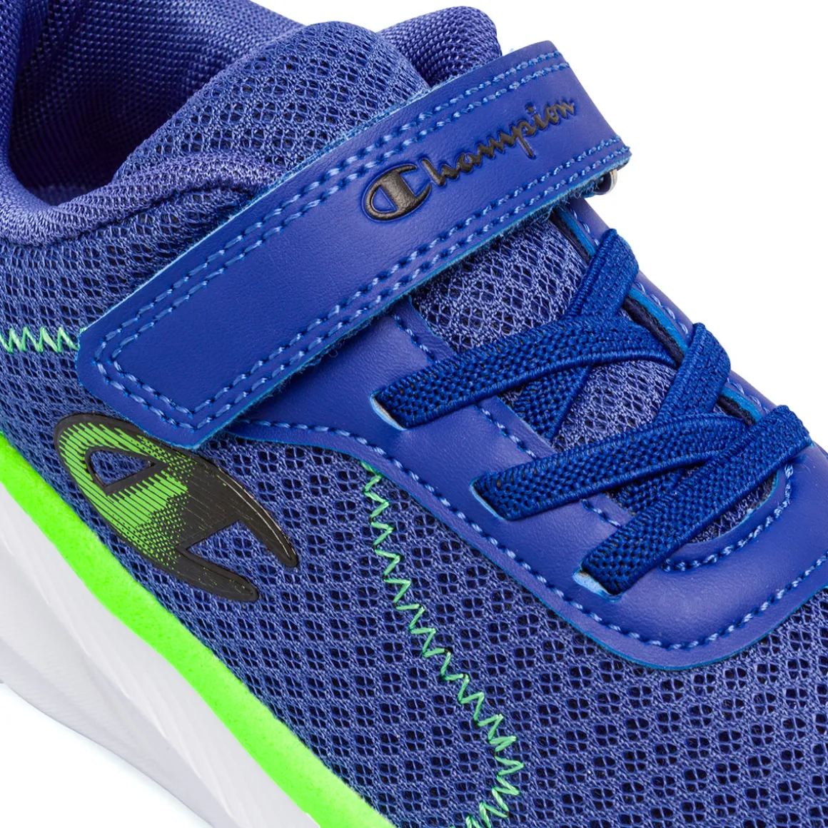 Sneakers blu da Bambino con inserti fluo Champion