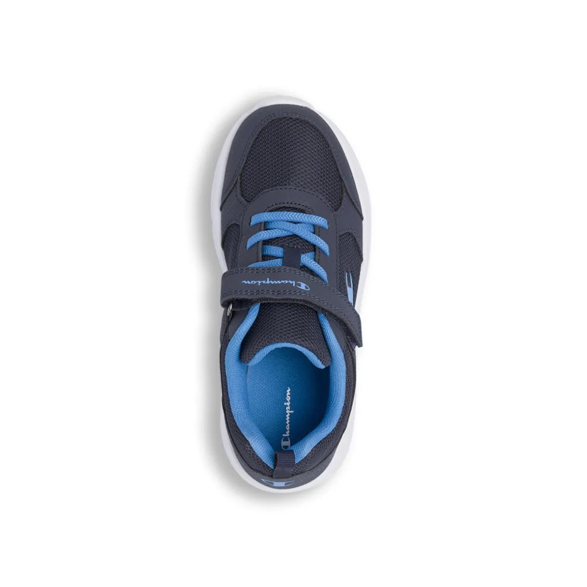 Sneakers blu da bambino con strappo Champion