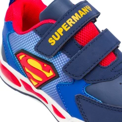 Sneakers blu da Bambino Superman con chiusura a strappo