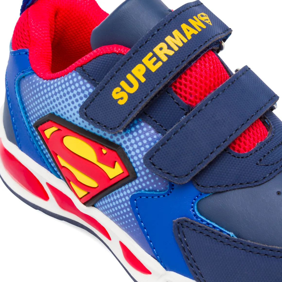 Sneakers blu da Bambino Superman con chiusura a strappo