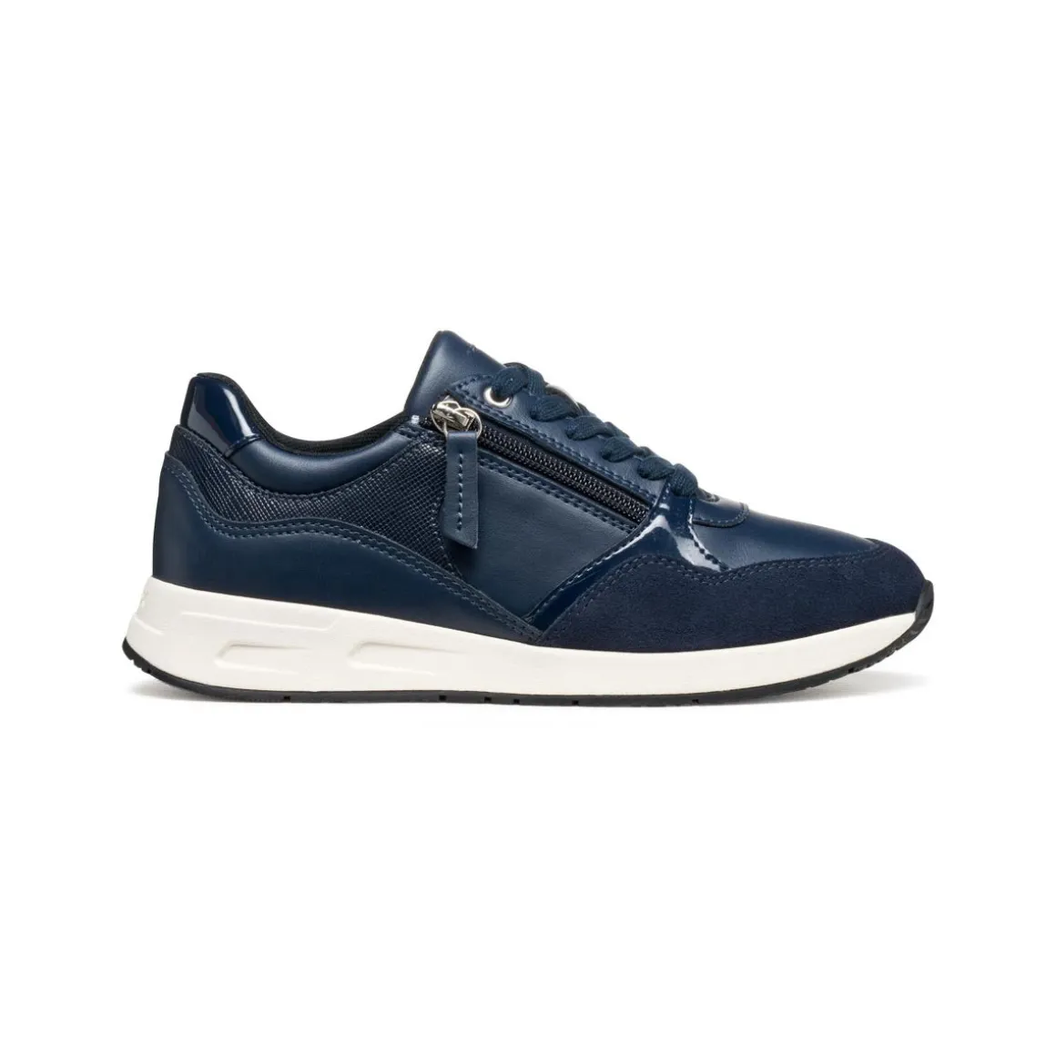 Sneakers blu da Donna con zip Geox e suola traspirante