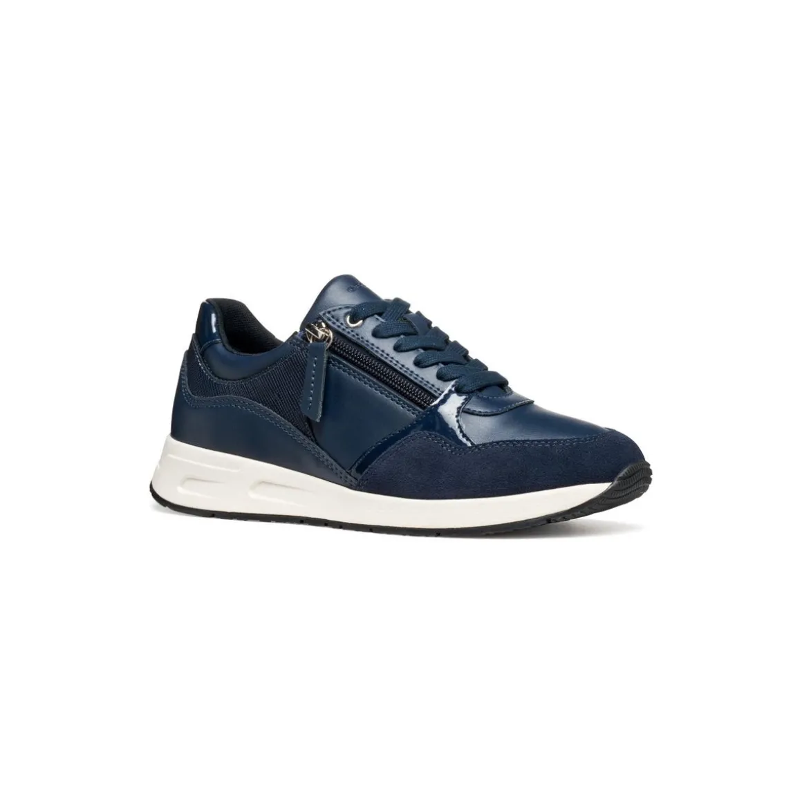Sneakers blu da Donna con zip Geox e suola traspirante