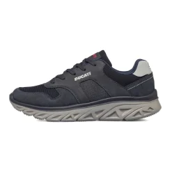 Sneakers blu da uomo con inserti in tessuto Ducati