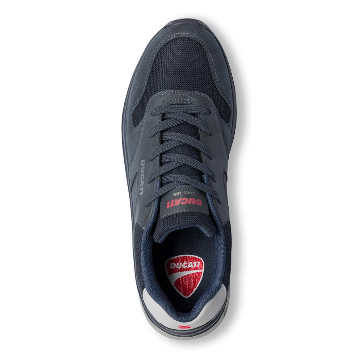 Sneakers blu da uomo con inserti in tessuto Ducati