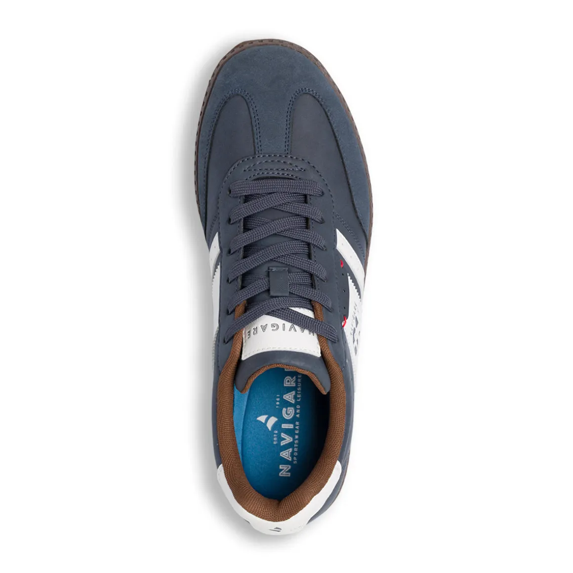 Sneakers blu da Uomo con inserti marroni Navigare