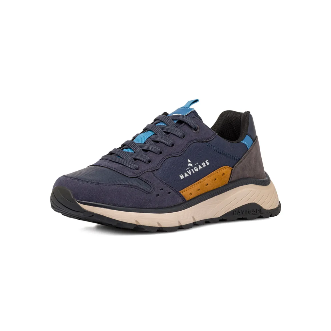Sneakers blu da Uomo con dettagli effetto scamosciato Navigare
