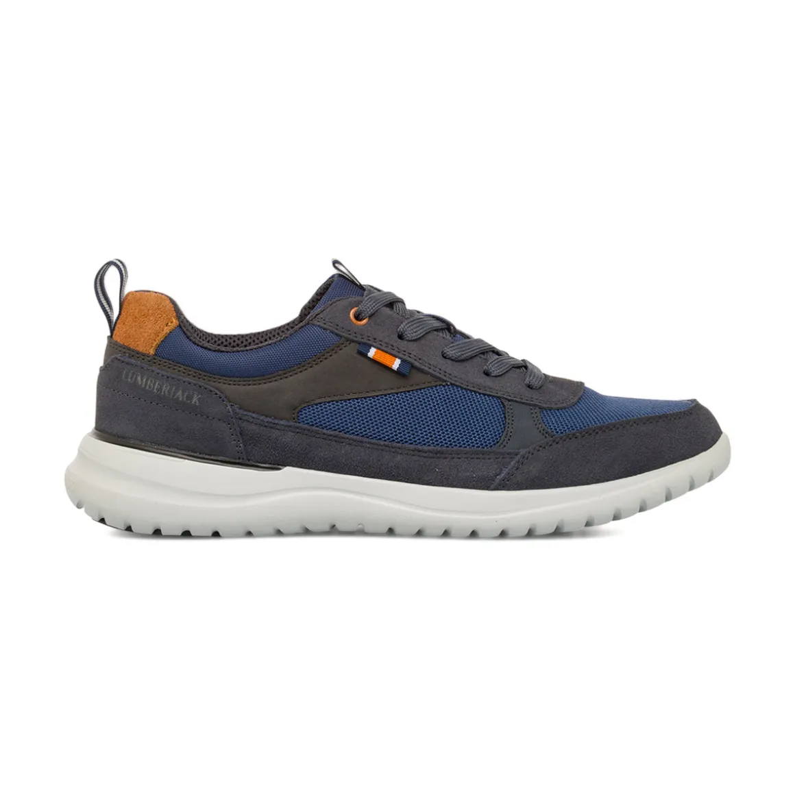 Sneakers blu da Uomo in Pelle con dettagli marroni Lumberjack